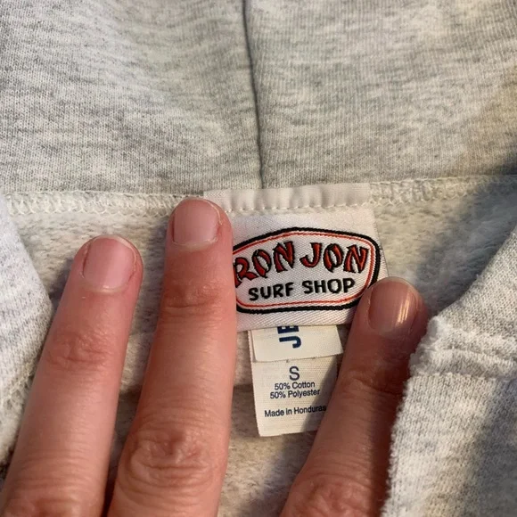 Ron Jon Gray Hoodie with Tropical Parrot Design, S - Picture 6 of 7